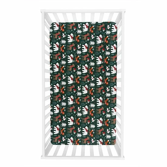Trend Lab Festive Forest Flannel Fitted Crib Sheet 3 Trend Lab Festive Forest Flannel Fitted Crib Sheet - Image 2