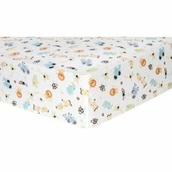 Trend Lab Zoo Animal Flannel Fitted Crib Sheet Crayon Jungle