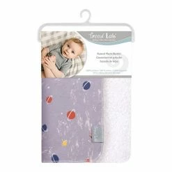 Trend Lab Space Deep Pile Plush Baby Blanket Grey White