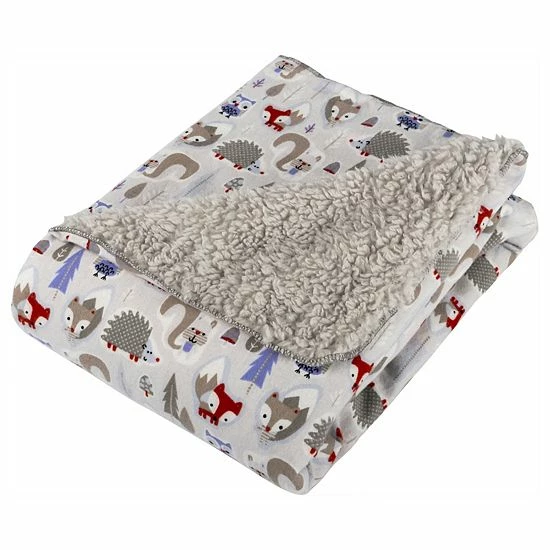 Trend Lab Winter Forest Faux Shearling Reversible Blanket 3 Trend Lab Winter Forest Faux Shearling Reversible Blanket