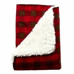 Trend Lab Northwoods Plaid Flannel Faux-Shearling Receiving Blanket