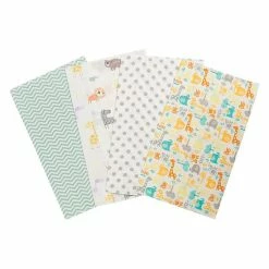 Trend Lab Mint Jungle 4-pk. Flannel Burp Cloths