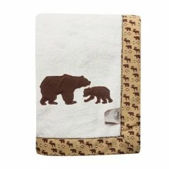 Trend Lab Northwoods Wildlife Framed Fleece Receiving Blanket Bear