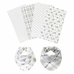 Trend Lab Safari Chevron 6-Piece Bib & Burp Cloth Set