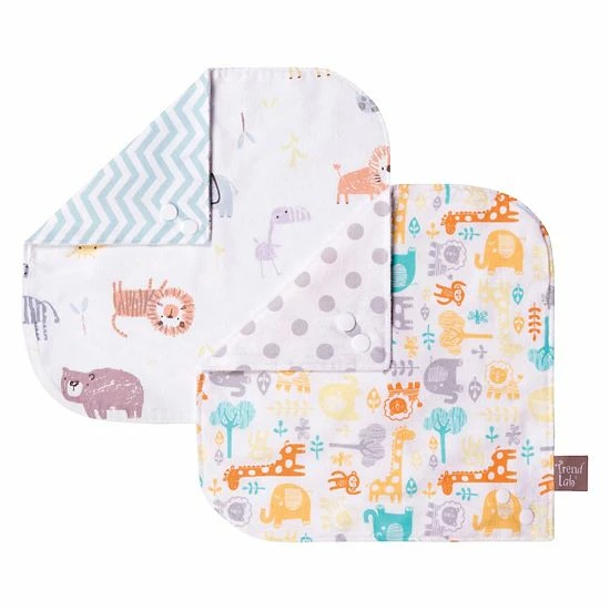 Trend Lab Mint Jungle 6-Piece Bib & Burp Cloth Set 4 Trend Lab Mint Jungle 6-Piece Bib & Burp Cloth Set - Image 2