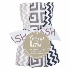 Trend Lab Ombre Gray 5 Pack Wash Cloth Set