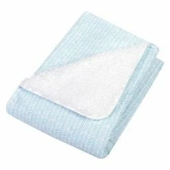 Trend Lab Aqua Herringbone Flannel & Faux Shearling Baby Blanket -Trend Lab shop unnamed file 567
