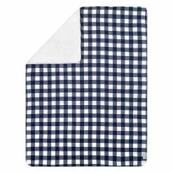 Trend Lab Navy & White Buffalo Check Flannel & Faux Shearling Baby Blanket -Trend Lab shop unnamed file 570