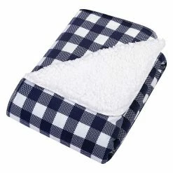 Trend Lab Navy & White Buffalo Check Flannel & Faux Shearling Baby Blanket -Trend Lab shop unnamed file 571