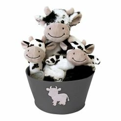 Trend Lab Cow 4 Piece Plush Gift Set Bucket