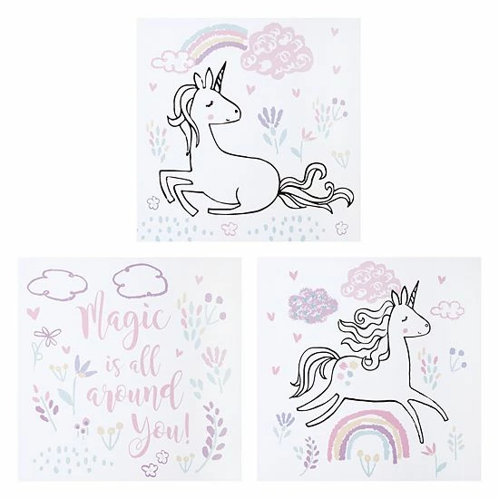 Trend Lab Magical Unicorn 3 Pack Canvas Wall Art Set 3 Trend Lab Magical Unicorn 3 Pack Canvas Wall Art Set