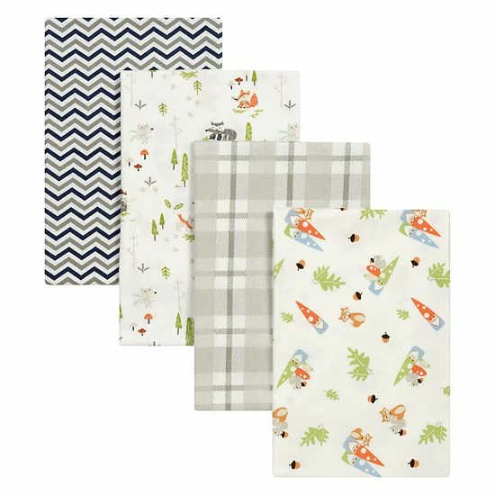 Trend Lab Woodsy Gnomes 4-Pack Flannel Blankets 3 Trend Lab Woodsy Gnomes 4-Pack Flannel Blankets