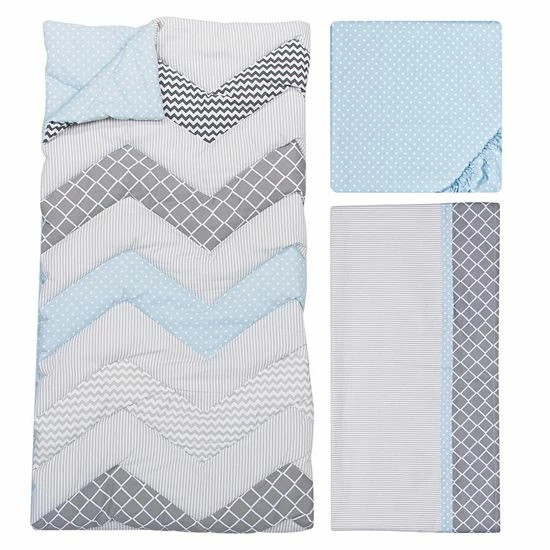 Trend Lab Blue Taffy 3-pc. Chevron Crib Bedding Set 4 Trend Lab Blue Taffy 3-pc. Chevron Crib Bedding Set - Image 2