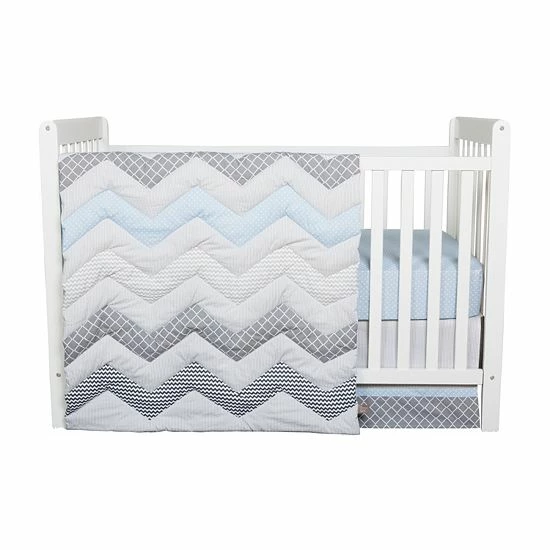 Trend Lab Blue Taffy 3-pc. Chevron Crib Bedding Set 5 Trend Lab Blue Taffy 3-pc. Chevron Crib Bedding Set - Image 3