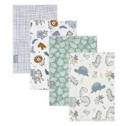 Trend Lab Dino Safari 4-Pack Baby Flannel Blankets