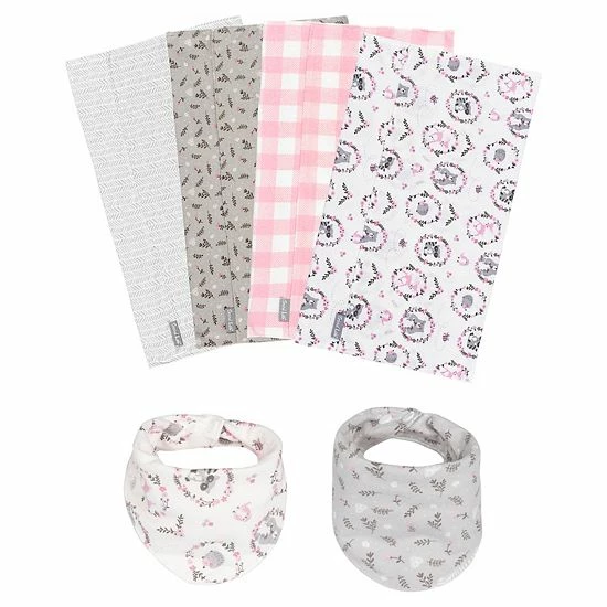 Trend Lab Sweet Forest Friends 6-Piece Bib & Burp Cloth Set 3 Trend Lab Sweet Forest Friends 6-Piece Bib & Burp Cloth Set