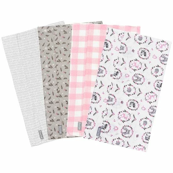 Trend Lab Sweet Forest Friends 6-Piece Bib & Burp Cloth Set 6 Trend Lab Sweet Forest Friends 6-Piece Bib & Burp Cloth Set - Image 4